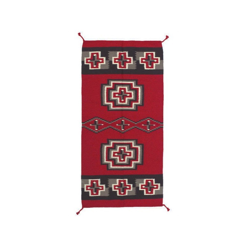 Tapis ancien Navajo tissé main amérindien Pendleton chef laine 31x35cm