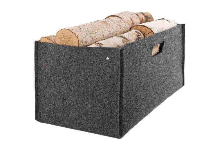 Porte bûche feutre gris
